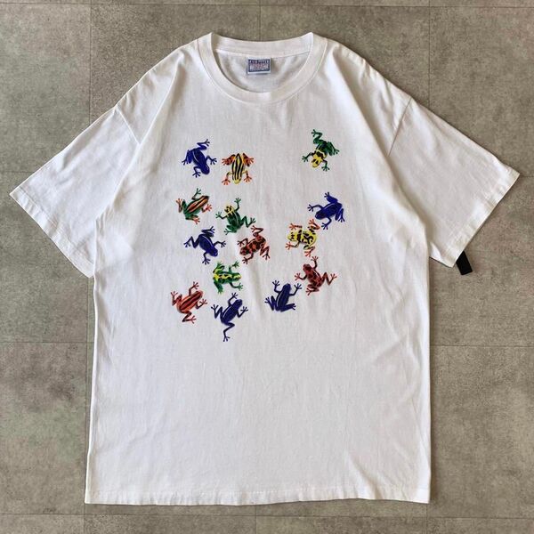 USA製 90s ART アート Tシャツ カエル アニマル ビンテージ 古着