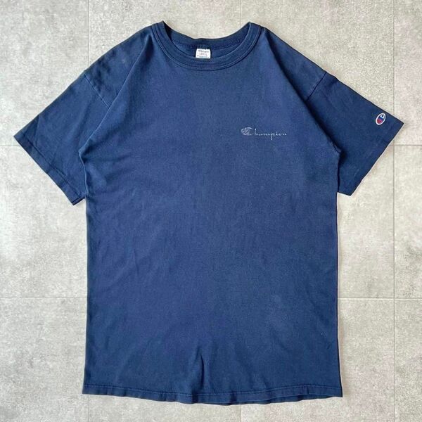 80s トリコタグ チャンピオン 半袖 Tシャツ L 目玉ロゴ ワンポイント
