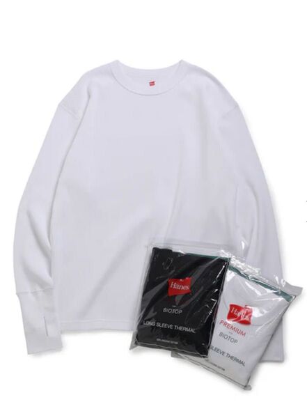 廃盤レア【Hanes for BIOTOP】ORGANIC PREMIUM COTTON THERMAL 長袖 サーマル