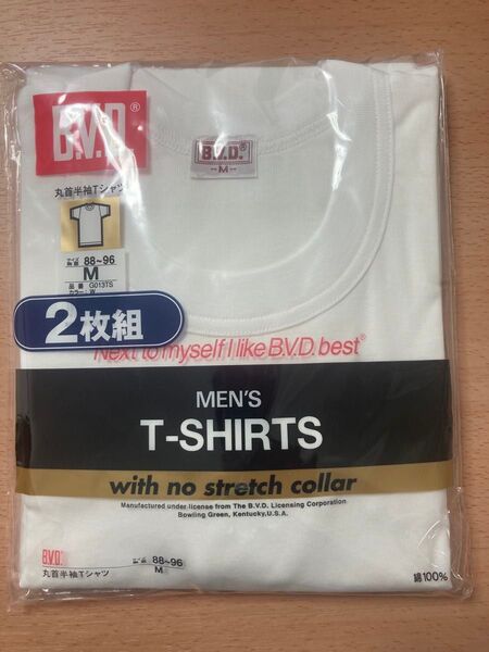 B.V.D. 丸首半袖Tシャツ M 2枚組 ホワイト 新品