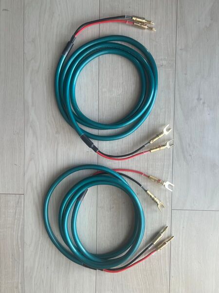 ortofon 8N単結晶OFCスピーカーケーブル+ナカミチ Yプラグ 2m バナナ→Yプラグ 左右セット 送料込