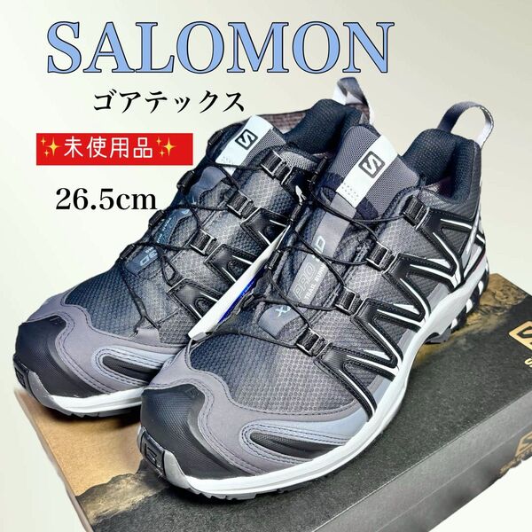 未使用品 Salomon サロモン GORE-TEX ゴアテックス メンズ スニーカー 26.5cm アウトドア 登山 キャンプ