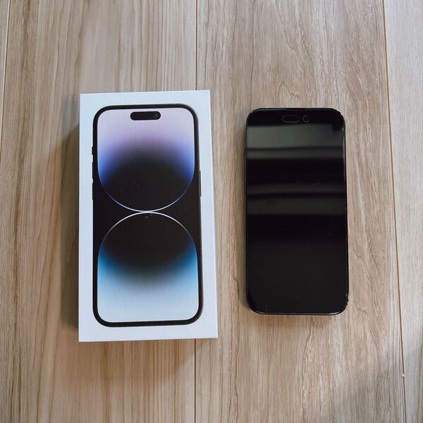 【美品・箱付き】iPhone 14 Pro 256GB スペースブラック/SIMフリー/液晶フィルム付き