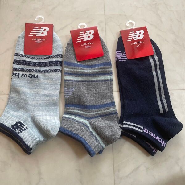 新品 new balance ニューバランス レディース ソックス 3足セット 23~25cm