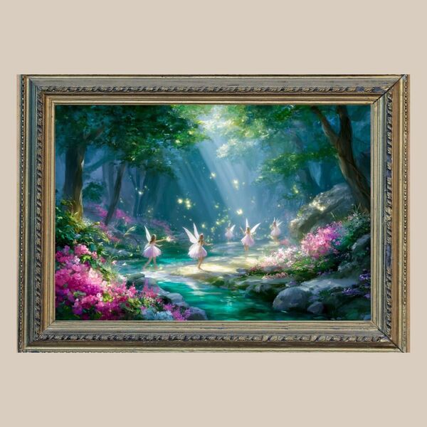 神秘と調和☆ 森の妖精 ☆ No.22【開運風水絵画風ヒーリングアート】