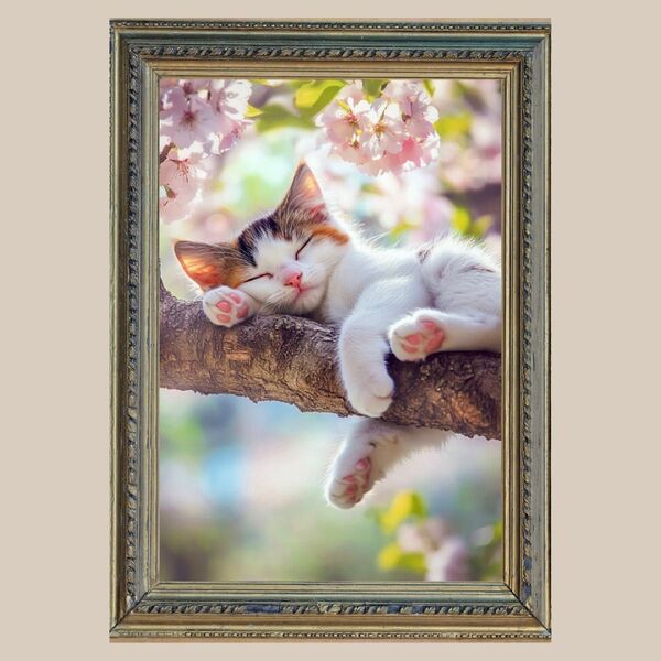 癒しと幸運☆ 子猫日和 ☆ No.1 【開運風水絵画風ヒーリングアート】