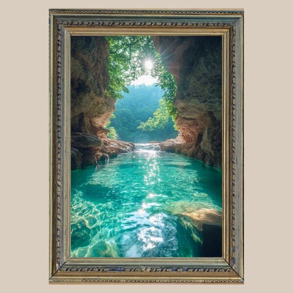 深い癒し☆ 幸運を呼ぶ川 ☆ No.63【開運風水絵画風・ヒーリングアート】