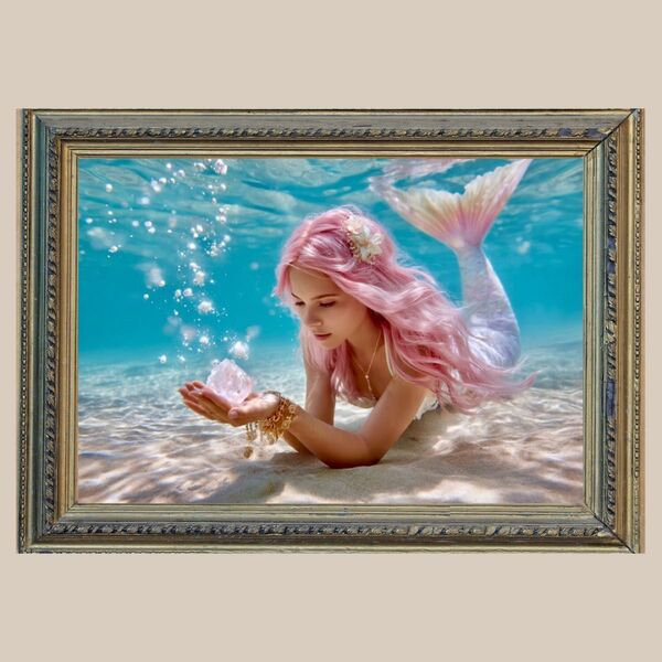 幸運と癒し ☆ 輝く海の人魚 ☆ No.5【開運風水絵画風ヒーリングアート