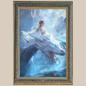 ☆ 白龍と天女 ☆ No.38【開運風水絵画風ヒーリングアート】