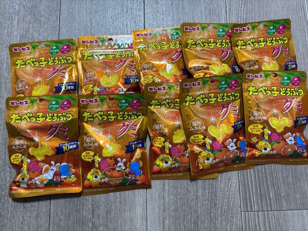 賞味期限2025年11月 たべっ子どうぶつ グミ 温州みかん味 10個セット まとめ売り