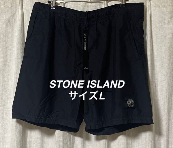 Lサイズ STONE ISLAND SWIM SHORTS BLACK ストーンアイランド ナイロン バギーズ ショーツ ブラック