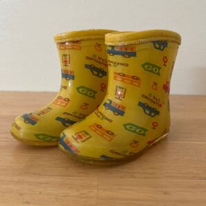 子供用 レインブーツ 長靴 くるま 黄色 13cm 13.5cm