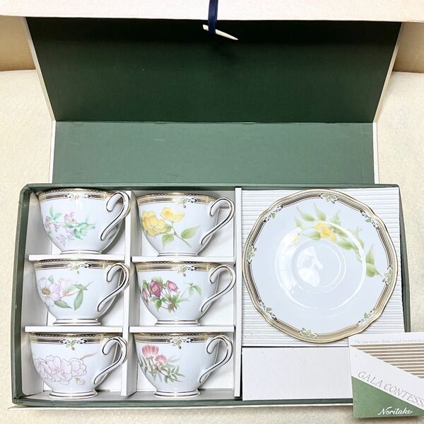 Noritake ガラコンテッサ ティーカップ コーヒーカップ ソーサー 花柄 洋食器 ノリタケ