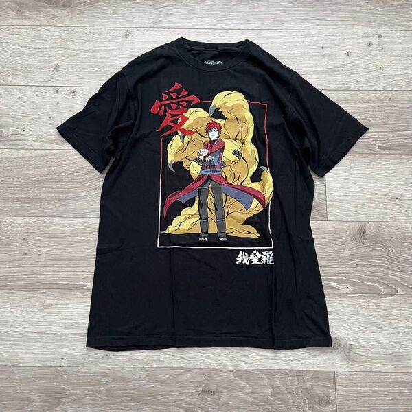 00s NARUTOナルト "我愛羅"アニメTシャツ Mサイズ メキシコ製 ブラック 古着