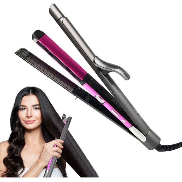 ヘアアイロン ストレート カール 32mm 3way 海外対応 男女兼用 巻き髪 360度回転コード レディース メンズ 新品