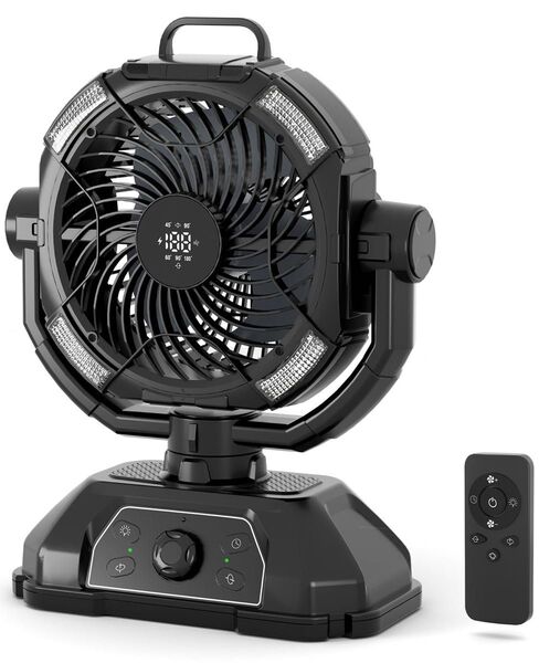 アウトドア 扇風機 充電式 キャンプ 上下左右首振り 32000mAh リモコン サーキュレーター DCモーター 静音 強風 強力