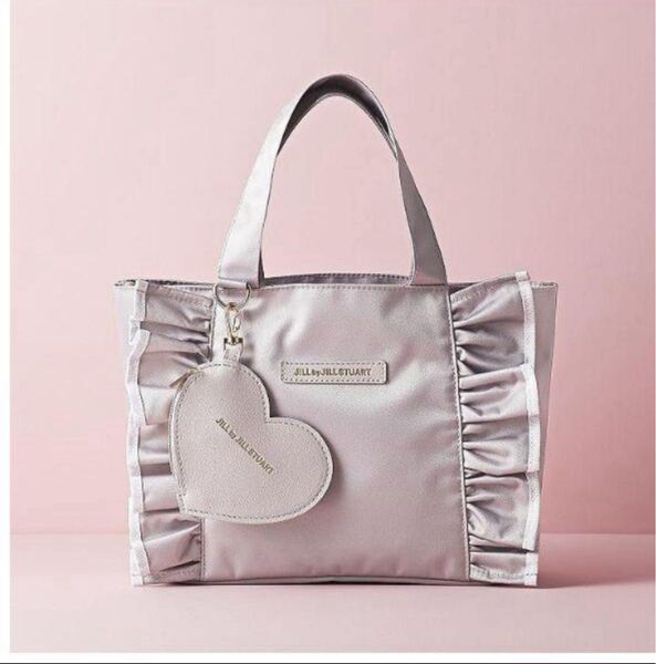 JILL by JILL STUART ハート形チャームつきフリルトートバッグ