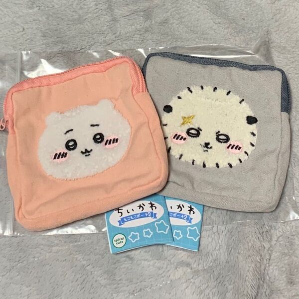 *2点セット* ちいかわ もこもこポーチ2 ちいかわ ラッコ