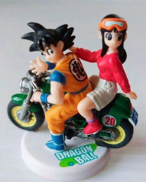ドラゴンボールZ ミニフィギュア【 悟空&チチ】完全未使用品☆美品☆イラスト立体化☆絶版品☆バイク
