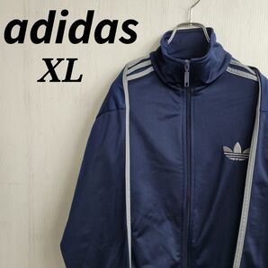 アディダスオリジナルス☆トラックジャケット XL ネイビー ファイヤーバード