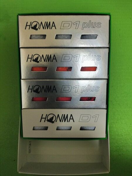 HONMA ホンマゴルフD1(白①)&D1plus(白①ピンク①、オレンジ①)ゴルフボール 1ダース(硬め飛ばし&ちょいスピン系)
