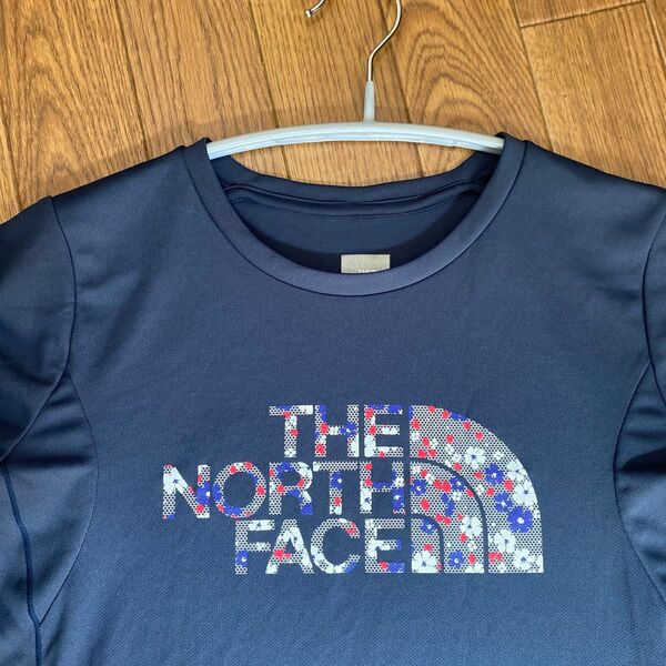 THE NORTH FACE Tシャツ ネイビー レディース ロゴ