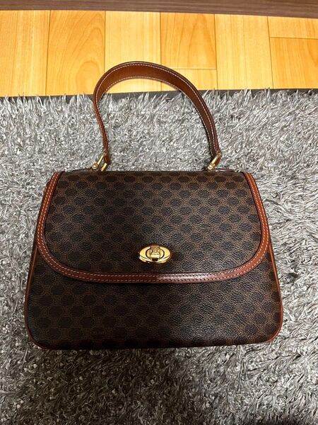 CELINE セリーヌ ハンドバッグ マカダム柄 ブラウン ヴィンテージ