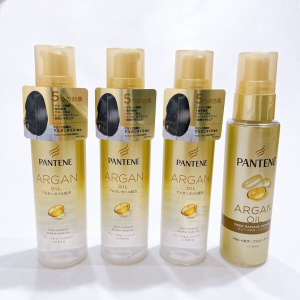 【パンテーン アルガン配合 ディープダメージリペアー ヘアオイル70ml 4本セット】アルガンオイル 洗い流さない ダメージヘア