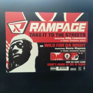 12inchレコード　 RAMPAGE / TAKE IT TO THE STREETS