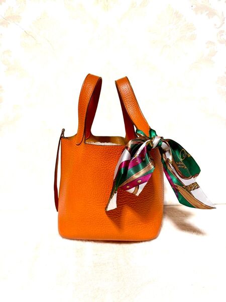 HERMES エルメス ピコタンPM トリヨンクレマンス オレンジ □H刻印