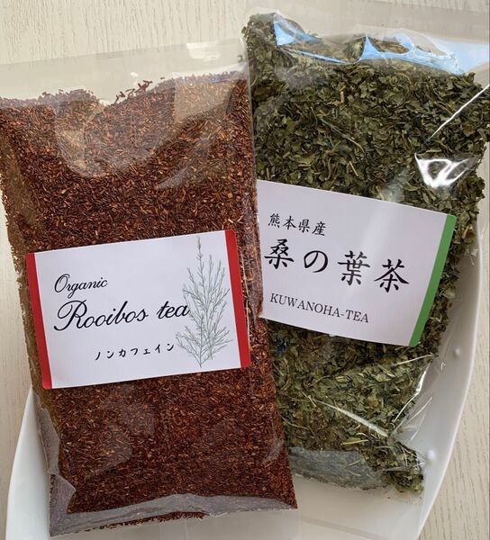 【2種】桑の葉茶 有機栽培 ルイボスティー お茶 健康茶 野草茶 ノンカフェイン オーガニック 桑茶 血糖値 高血圧