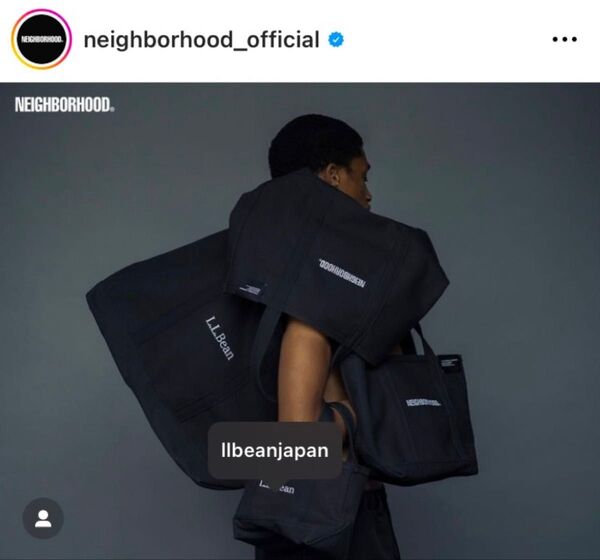 NEIGHBORHOOD L.L.Bean tote bag 23SS ネイバーフッド エルエルビーン Black 黒 L