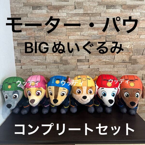 モーター・パウBIGぬいぐるみ チェイス ラブル マーシャル ズーマ ロッキー スカイ 6点セット