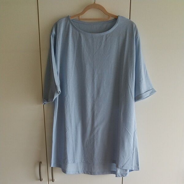 未使用AラインTシャツチュニックライトブルー