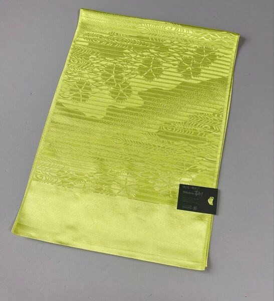 ★新品 夏帯揚げ ラミエール絽帯揚げ ポリエステル 洗える 明るい黄緑色