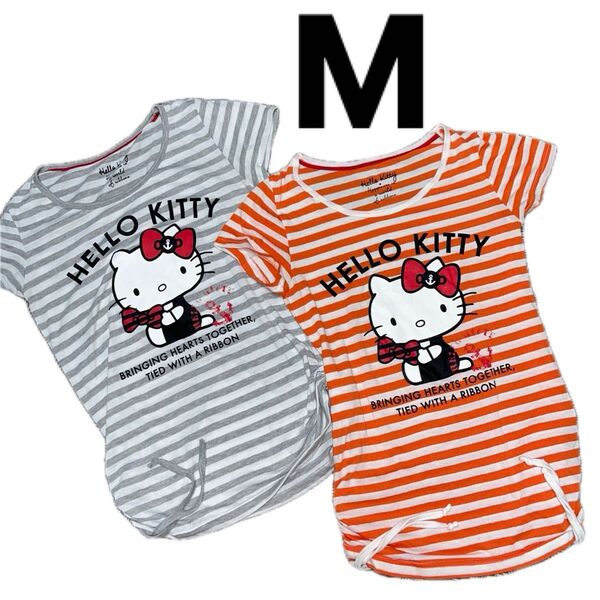 Mサイズ ハローキティ 半袖 Tシャツ チュニック ボーダー 2点セット サンリオ