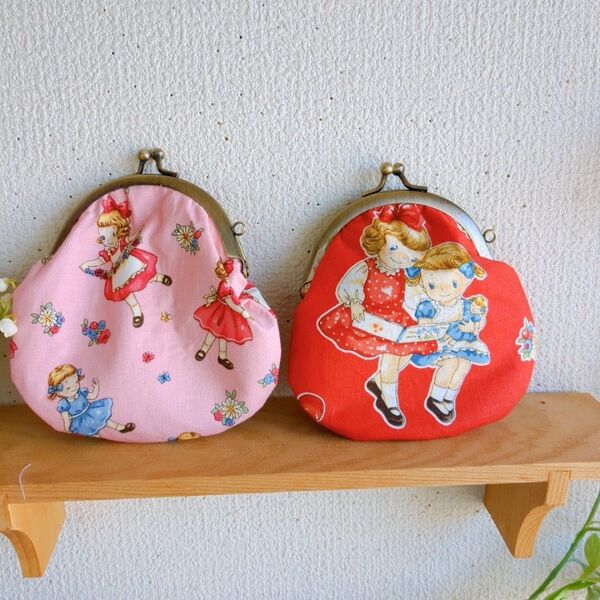 がま口 ポーチセットマーガレット ハンドメイド 小物入れ 小さめがま口