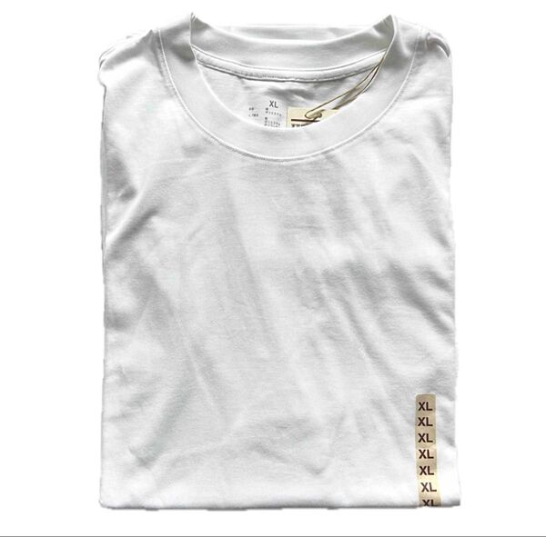 無印良品 紳士 天竺編みクルーネック半袖Tシャツ 白 XLサイズ