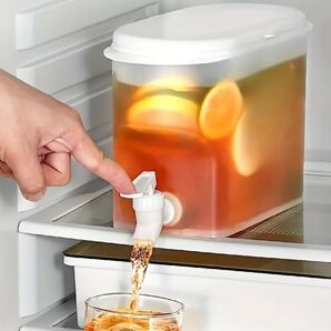 タップ付 プラスチック飲料ディスペンサー 大容量 冷蔵庫用 蛇口付きカールドル ウォーターサーバー ドリンクサーバー 3.5L