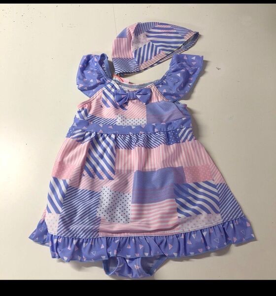 gelato 女の子ワンピース水着 スイムウェア スイムキャップ付き