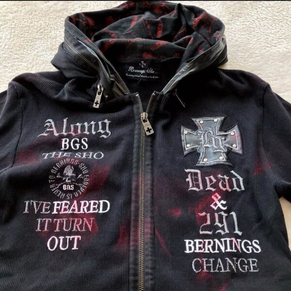 00s archive ジップアップ パーカー ギャル お兄系 Y2K 平成 HOODY グランジ Bearingsho オラオラ