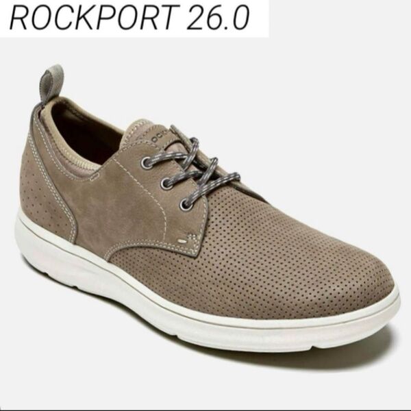 ロックポート truTECH パンチング スエード ウォーキング シューズ 本革 26cm ROCKPORT 紳士靴 スニーカー