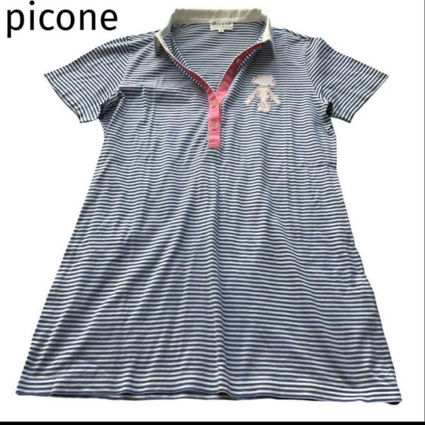ピッコーネ クラブ picone club スポーツ ボーダー サイズ1 ゴルフウェア サイズ S M 半袖 ポロシャツ
