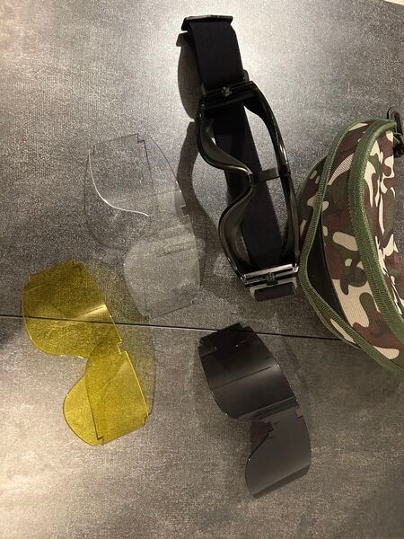 ※価格の相談可能※サバゲー ゴーグル 交換レンズ3種 ケース付き