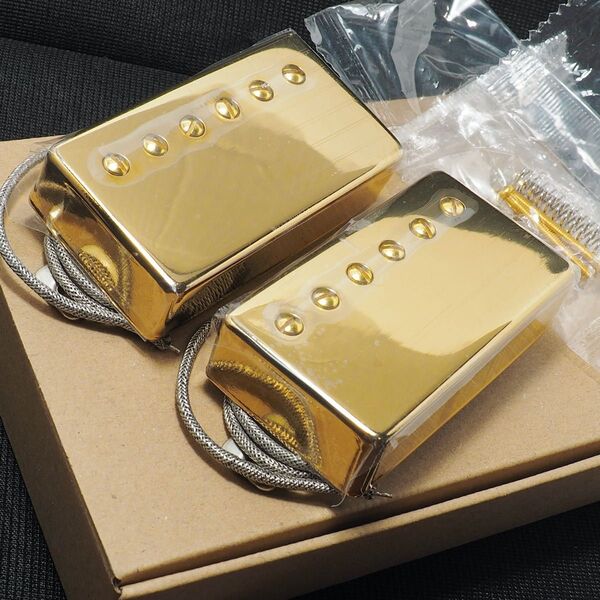 アルニコV ハムバッカーピックアップ 前後セット=1ペア 金属編組 ギブソン/ダンカン風 未使用新品