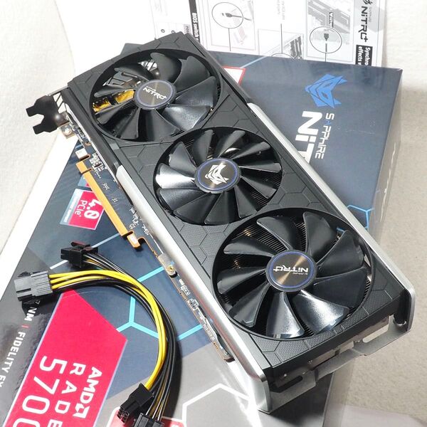 快調!サファイア NITRO+ RX 5700XT 8G 状態良好 FF15等ベンチ完走 補助電源変換ケーブル2本付 送料無料