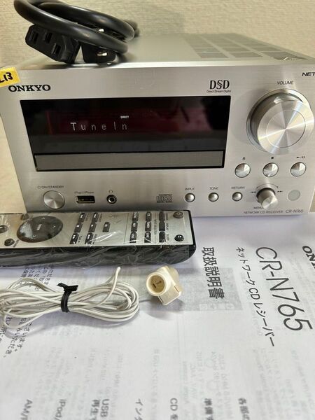 L133 整備美品 ONKYO オンキョー CR-N765 (S) ハイレゾ対応ネットワークCDレシーバー リモコン付き