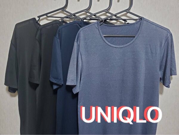 UNIQLO ユニクロ エアリズム インナー クルーネック Tシャツ 半袖 肌着 速乾 4枚セット