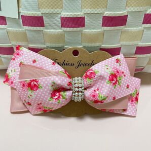 3 ハンドメイド リボン ヘアクリップ グログラン リボン