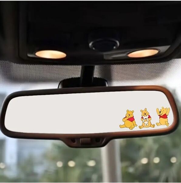 【新品未使用】くまのプーさん★ルームミラー ステッカー★車 内装 装飾 カスタム おしゃれ バックミラー